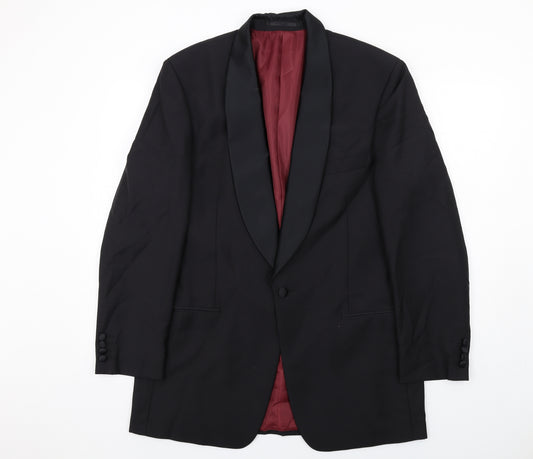 Scott & Taylor Mens Black Polyester Jacket Suit Jacket Size 42 Regular