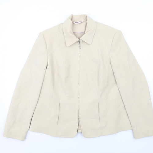 Bonmarché Womens Beige Jacket Blazer Size 18 Zip