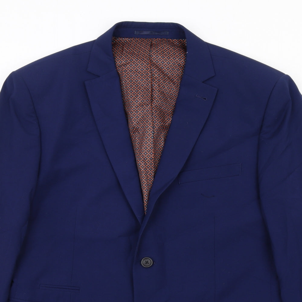 NEXT Mens Blue Polyester Jacket Suit Jacket Size 44 Regular