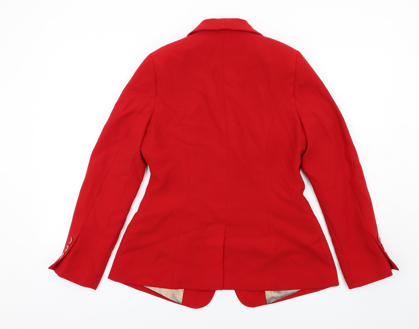 Savoir Womens Red Polyester Jacket Blazer Size 10