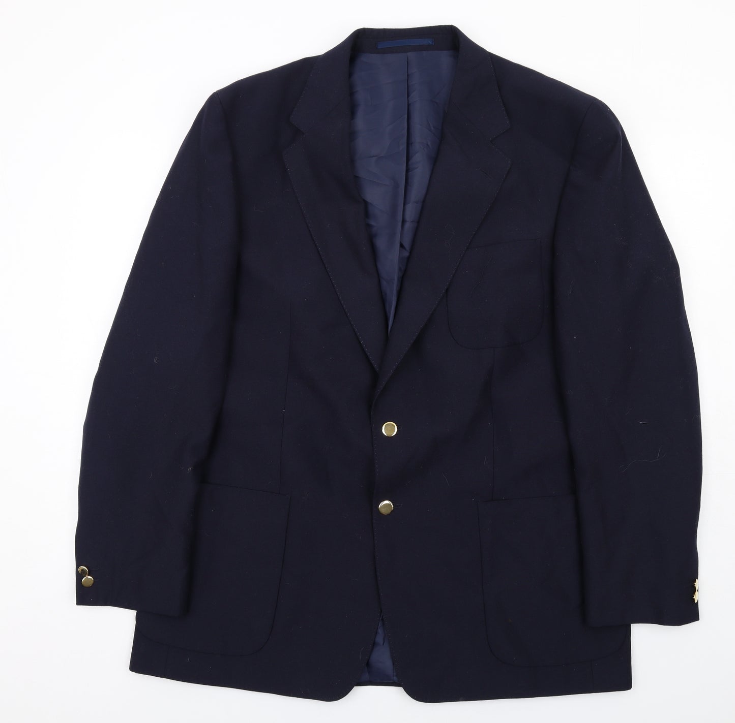 Brook Taverner Mens Blue Polyester Jacket Suit Jacket Size 44 Regular