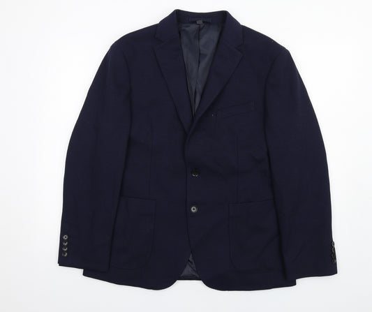 Marks and Spencer Mens Blue Polyamide Jacket Suit Jacket Size 40 Regular