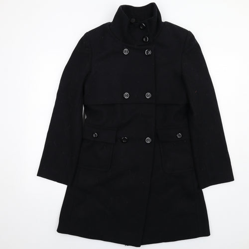 Delancey Womens Black Pea Coat Coat Size 10 Button