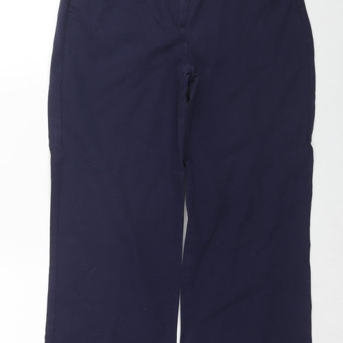 NEXT Womens Blue Cotton Dress Pants Trousers Size 10 L24 in Regular Zip