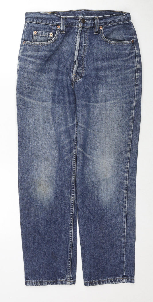 Levi's Mens Blue Cotton Straight Jeans Size 32 in L28 in Regular Zip