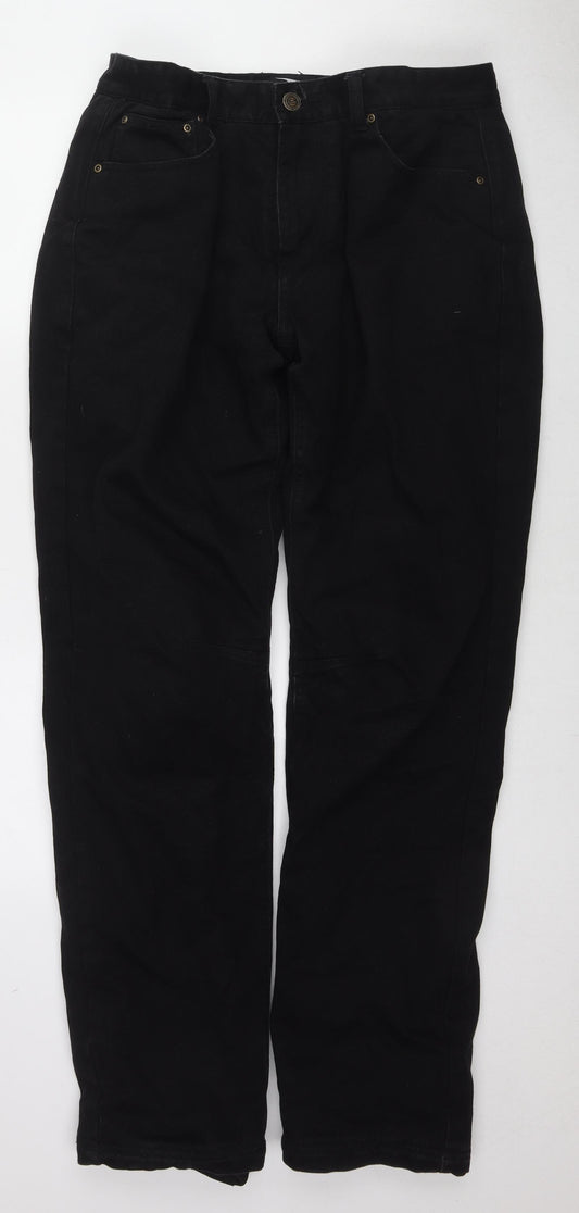 Crane Mens Black Cotton Straight Jeans Size 34 in L31 in Regular Zip - Motorcycle Jeans