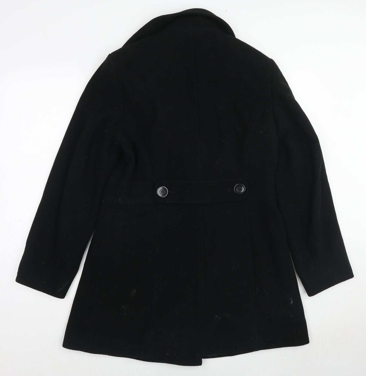 Autonomy Womens Black Pea Coat Coat Size 12 Button