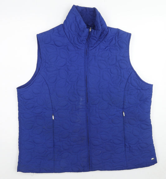 TIGI Womens Blue Gilet Jacket Size 22 Zip - Size 22-24 Textured