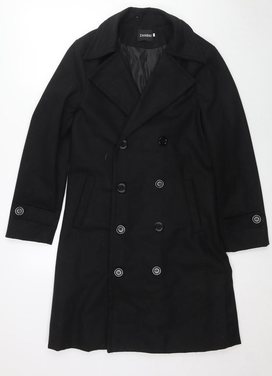 Zansni Womens Black Overcoat Coat Size XL Buckle
