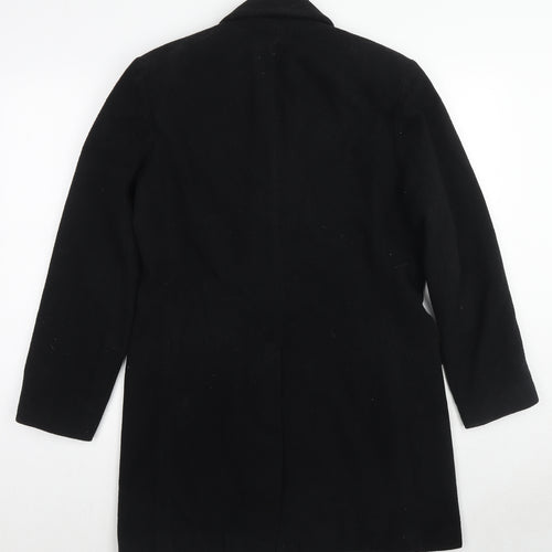 Charlotte Halton Womens Black Overcoat Coat Size 12 Button