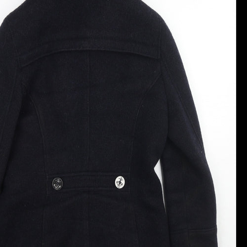 Tommy Hilfiger Mens Black Pea Coat Coat Size M Button