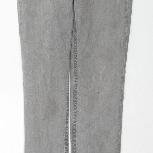 Massimo Dutti Womens Grey Cotton Skinny Jeans Size 10 L30 in Slim Zip