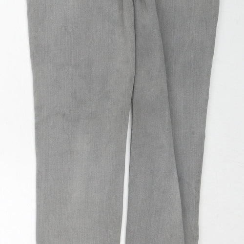 Massimo Dutti Womens Grey Cotton Skinny Jeans Size 10 L30 in Slim Zip