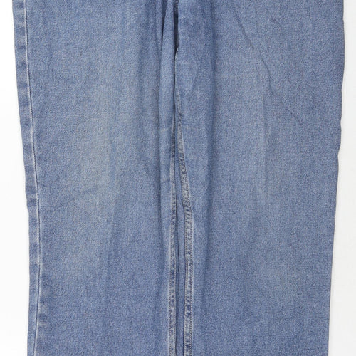 George Womens Blue Cotton Straight Jeans Size 14 L27 in Regular Zip