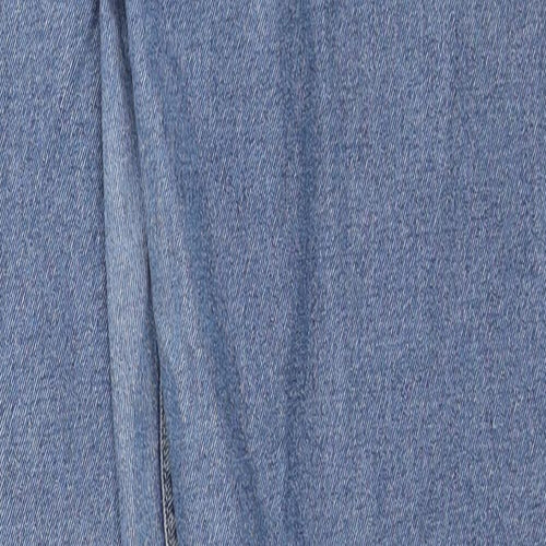 George Womens Blue Cotton Straight Jeans Size 14 L27 in Regular Zip