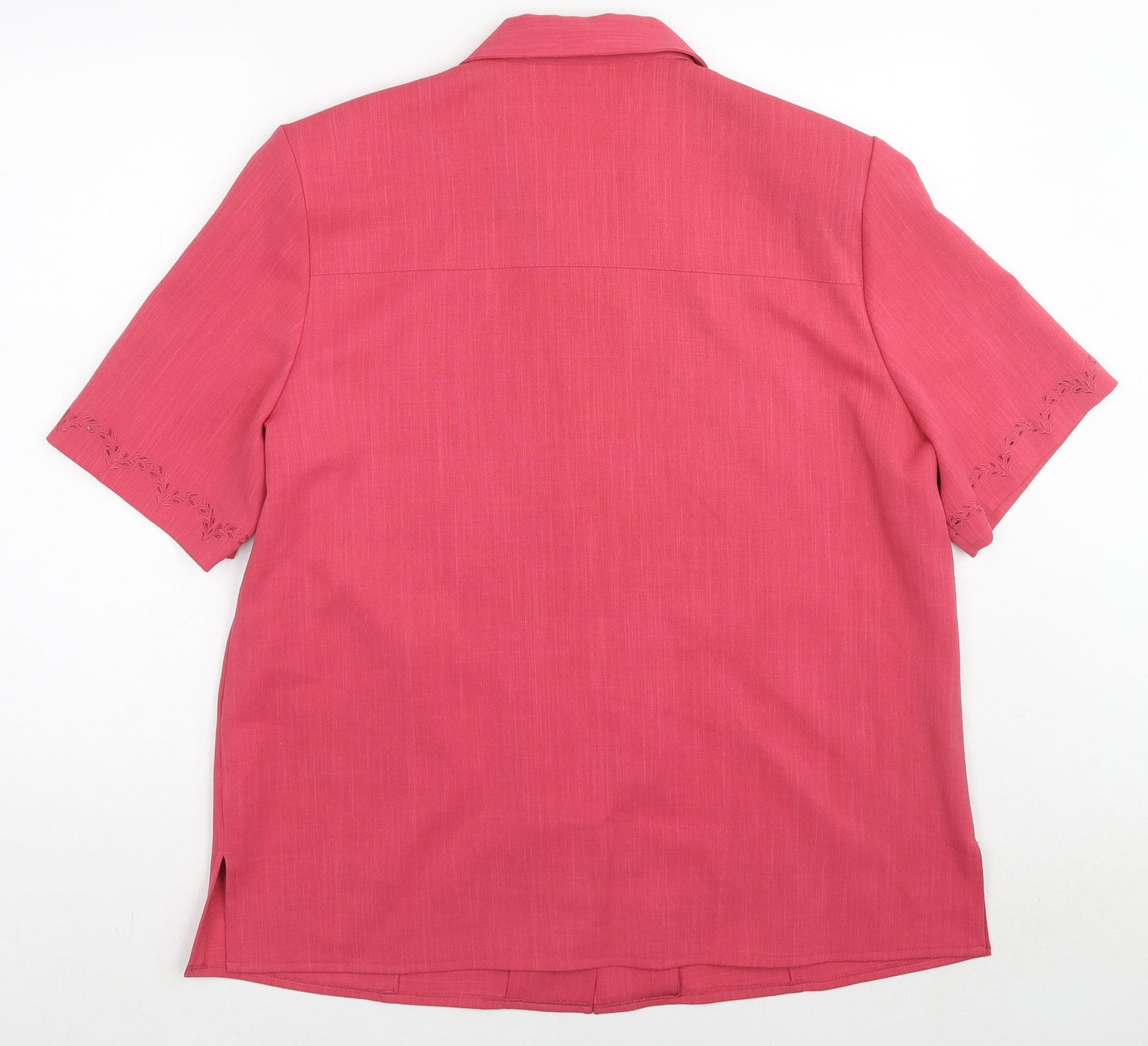 Oscar B. Womens Pink Polyester Basic Button-Up Size 20 Collared