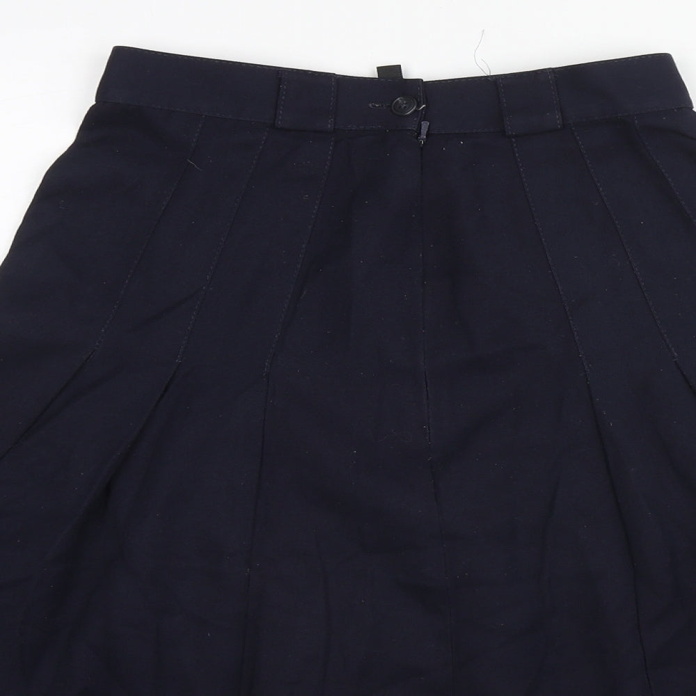 St Michael Womens Blue Polyester Swing Skirt Size 10 Zip