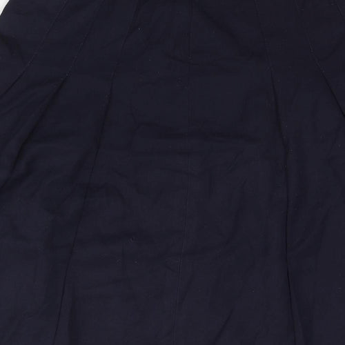 St Michael Womens Blue Polyester Swing Skirt Size 10 Zip