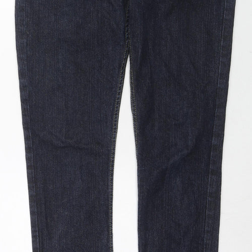 Denim & Co. Womens Blue Cotton Straight Jeans Size 32 in L30 in Regular Zip