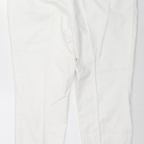 Hilary Radley Womens White Cotton Dress Pants Trousers Size 18 L26 in Regular Zip