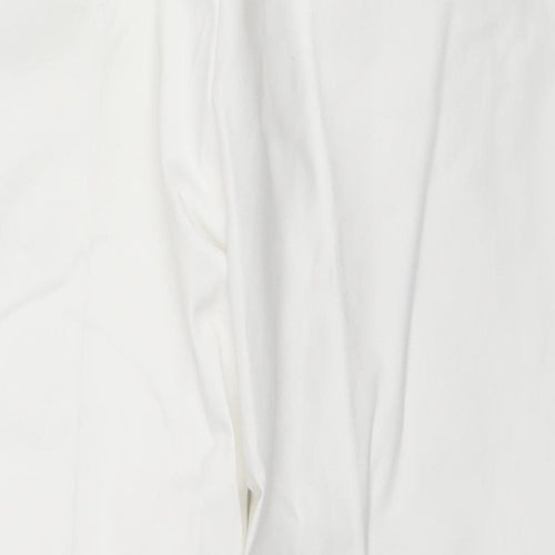 Hilary Radley Womens White Cotton Dress Pants Trousers Size 18 L26 in Regular Zip