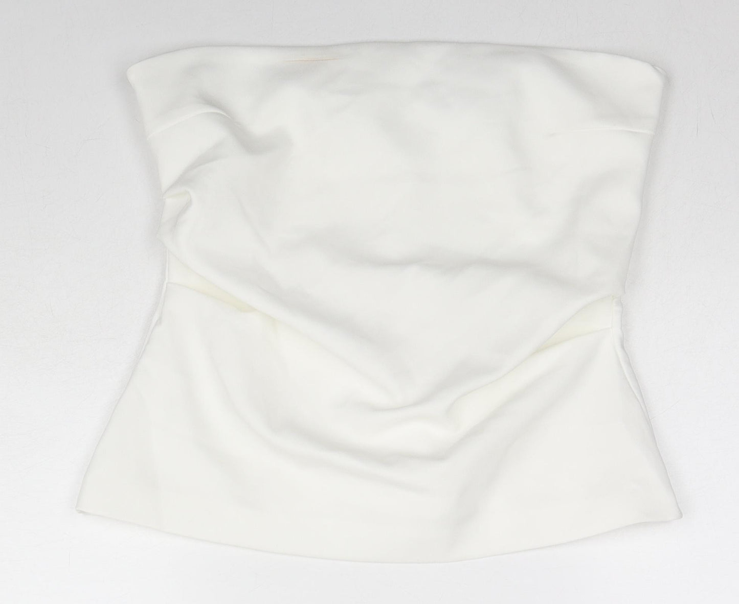 Zara Womens White Polyester Basic Tank Size L Off the Shoulder