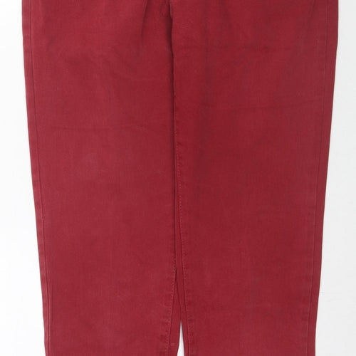 The House Of Bruar Womens Red Cotton Straight Jeans Size 16 L30 in Regular Zip
