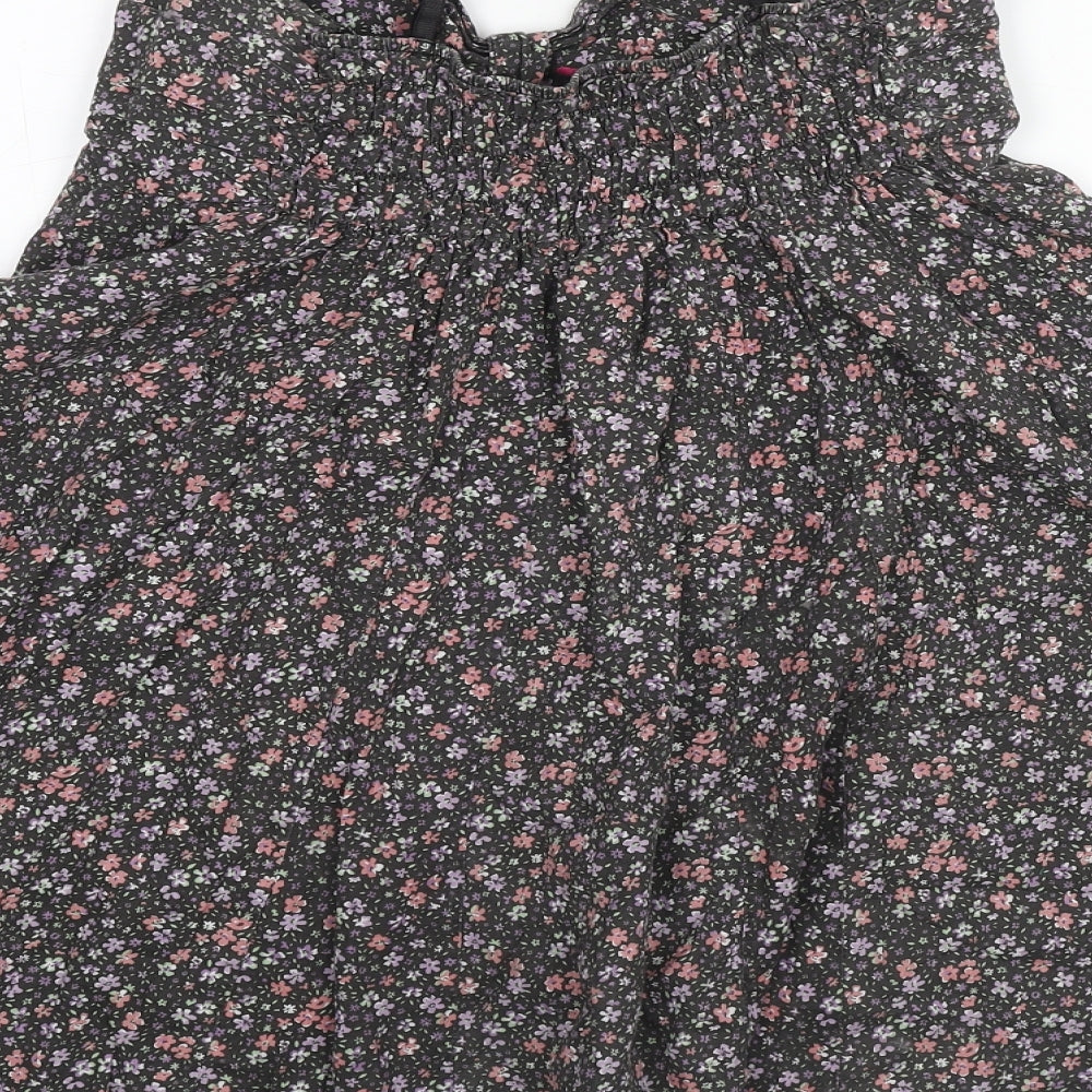 YOU Womens Multicoloured Floral Cotton Skater Dress Size M Sweetheart Pullover - Size M-L