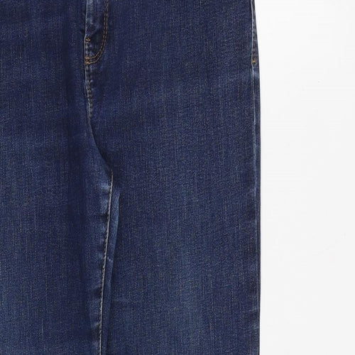 Marks and Spencer Womens Blue Cotton Skinny Jeans Size 12 L28 in Slim Zip