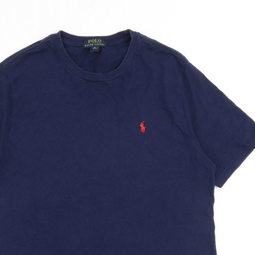 Polo Ralph Lauren Womens Blue Cotton Basic T-Shirt Size 18 Round Neck