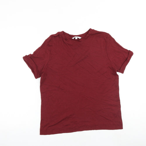 NEXT Womens Red 100% Cotton Basic T-Shirt Size 10 Round Neck