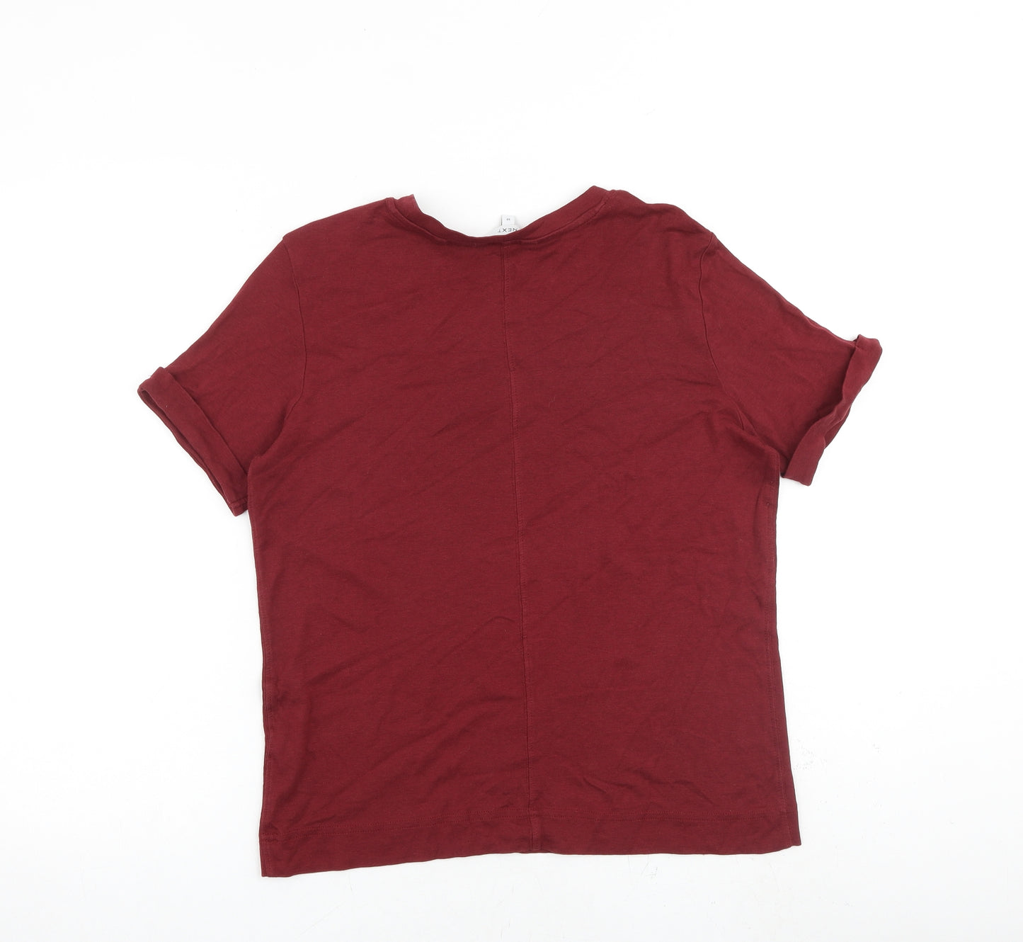 NEXT Womens Red 100% Cotton Basic T-Shirt Size 10 Round Neck