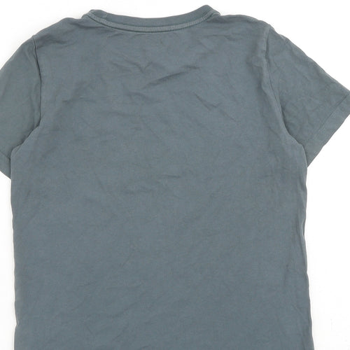 PUMA Girls Grey Cotton Basic T-Shirt Size 11-12 Years Crew Neck Pullover