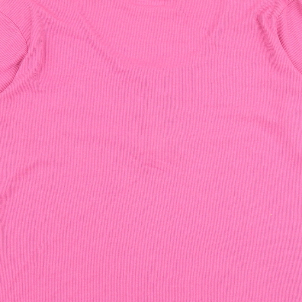 NEXT Womens Pink Cotton Basic Tank Size L Henley