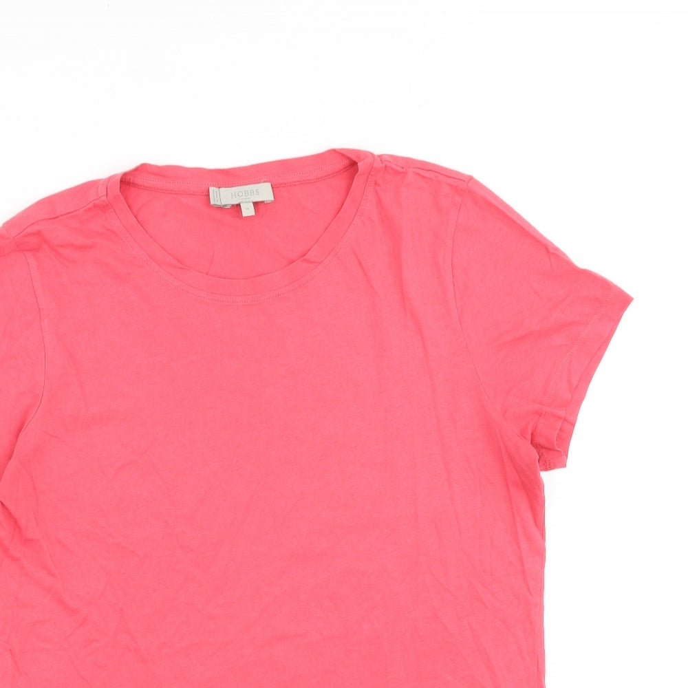 Hobbs Womens Pink 100% Cotton Basic T-Shirt Size M Round Neck