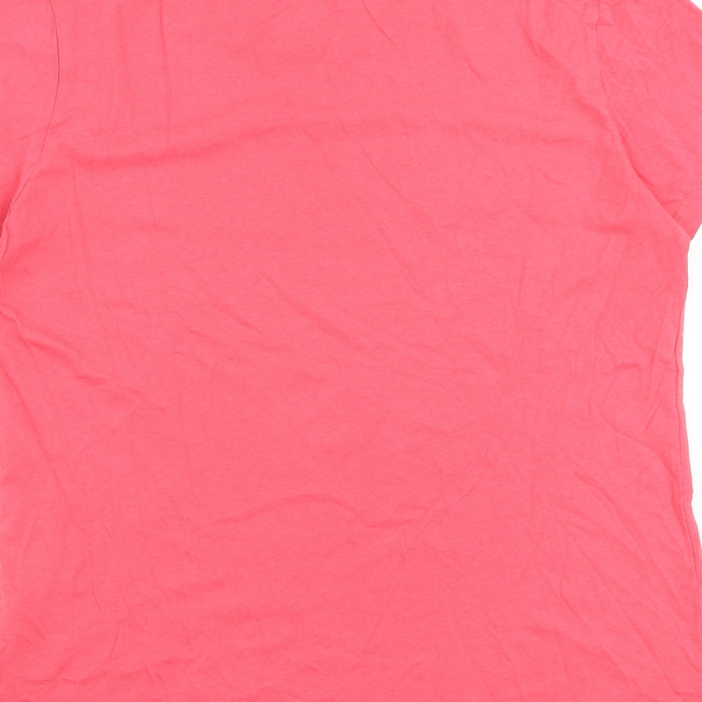 Hobbs Womens Pink 100% Cotton Basic T-Shirt Size M Round Neck