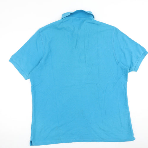 Blue Harbour Mens Blue 100% Cotton Polo Size XL Collared Button