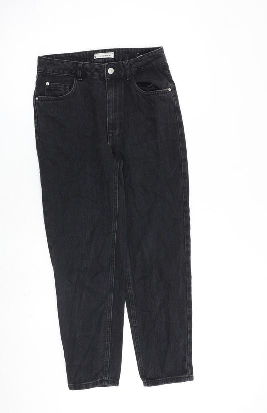 Pimkie Womens Black Cotton Tapered Jeans Size 28 in L27 in Regular Zip
