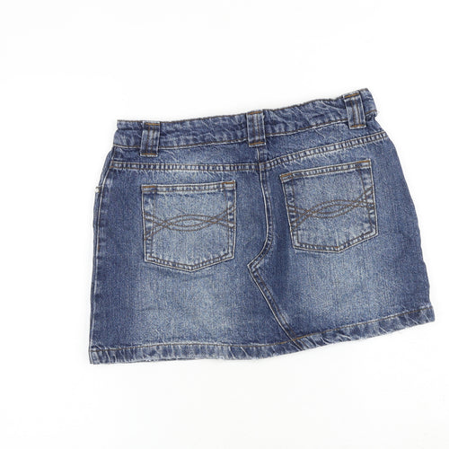Falmer Heritage Womens Blue Cotton Mini Skirt Size 12 Zip