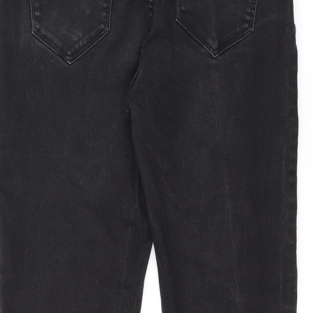 New Look Womens Black Cotton Skinny Jeans Size 14 L26 in Regular Zip
