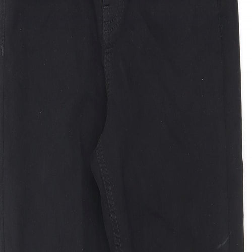 Topshop Womens Black Cotton Skinny Jeans Size 26 in L30 in Regular Zip - Distressed Hems