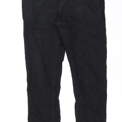 NEXT Mens Black Cotton Straight Jeans Size 32 in L29 in Slim Zip