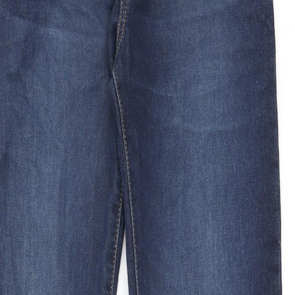 Gap Womens Blue Cotton Straight Jeans Size 16 L30 in Slim Zip