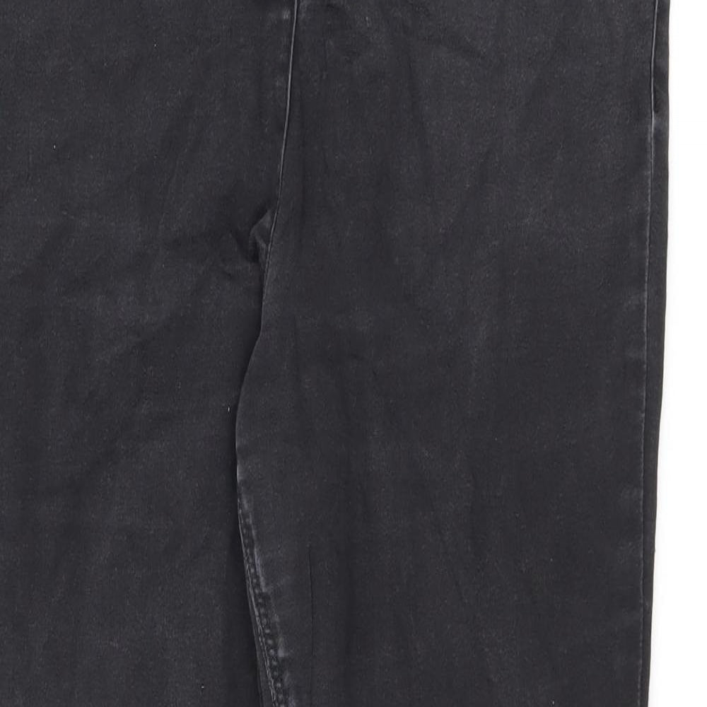 Papaya Womens Black Cotton Skinny Jeans Size 14 L26 in Regular Zip