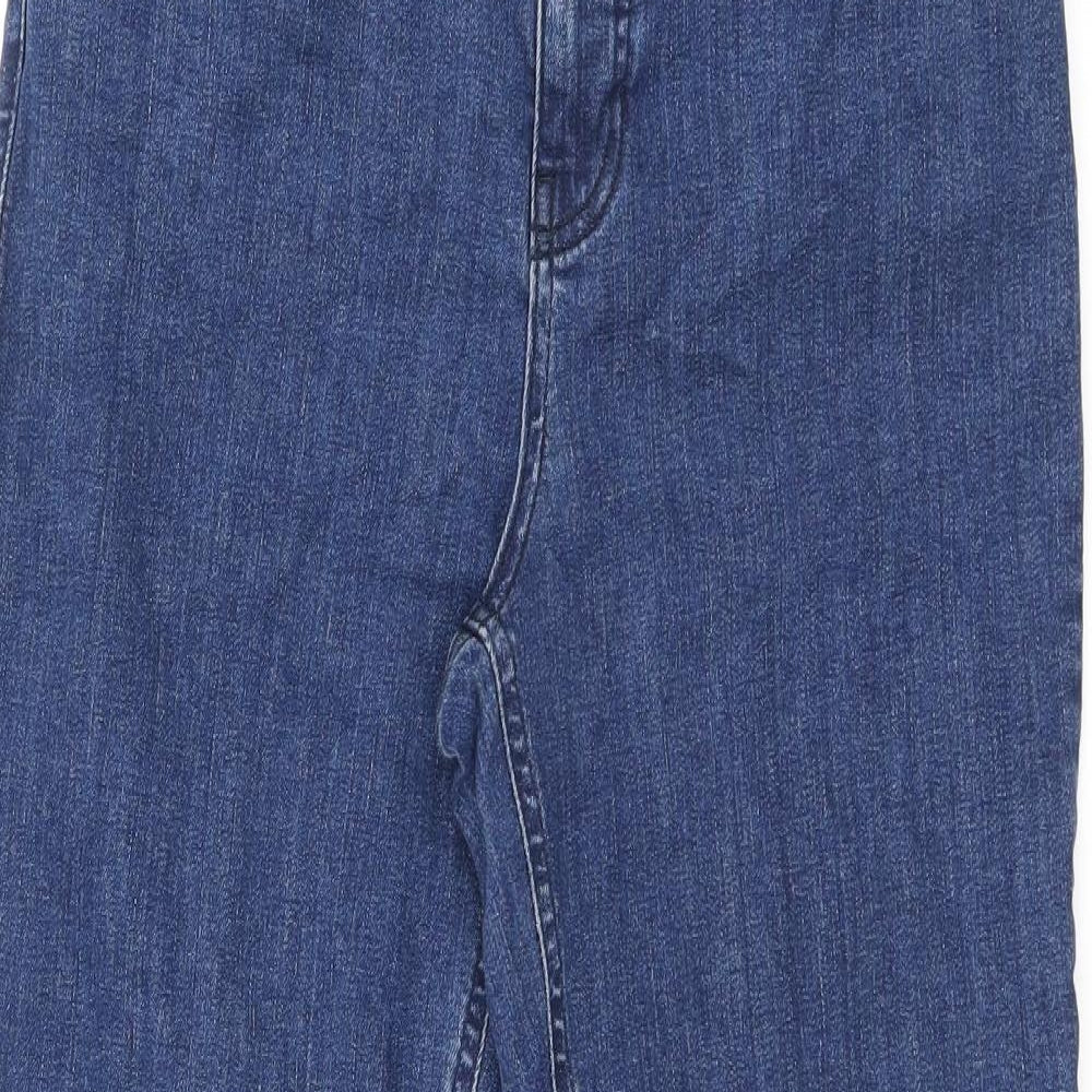 Phase Eight Womens Blue Cotton Straight Jeans Size 12 L24.5 in Regular Zip