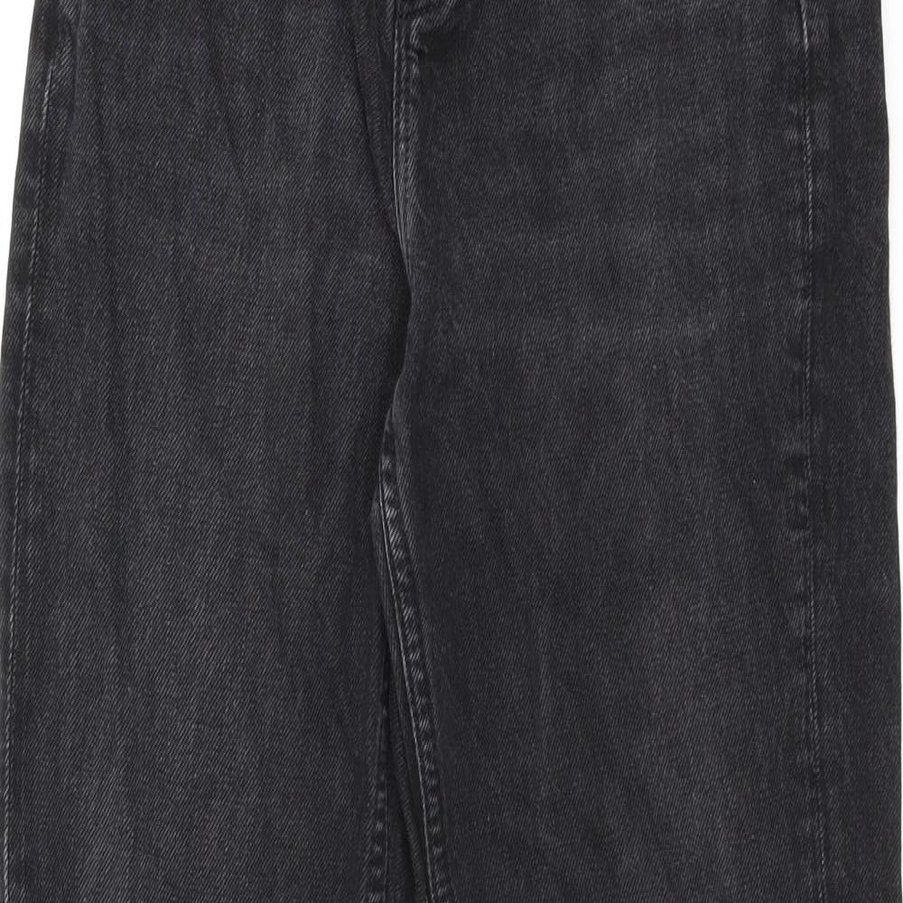 Jack Wills Womens Black Cotton Straight Jeans Size 25 in L27 in Regular Zip