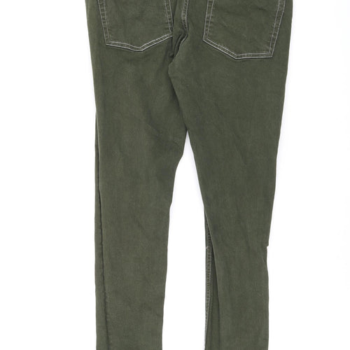 ASOS Womens Green Cotton Skinny Jeans Size 32 in L30 in Regular Zip - Stitching Detail