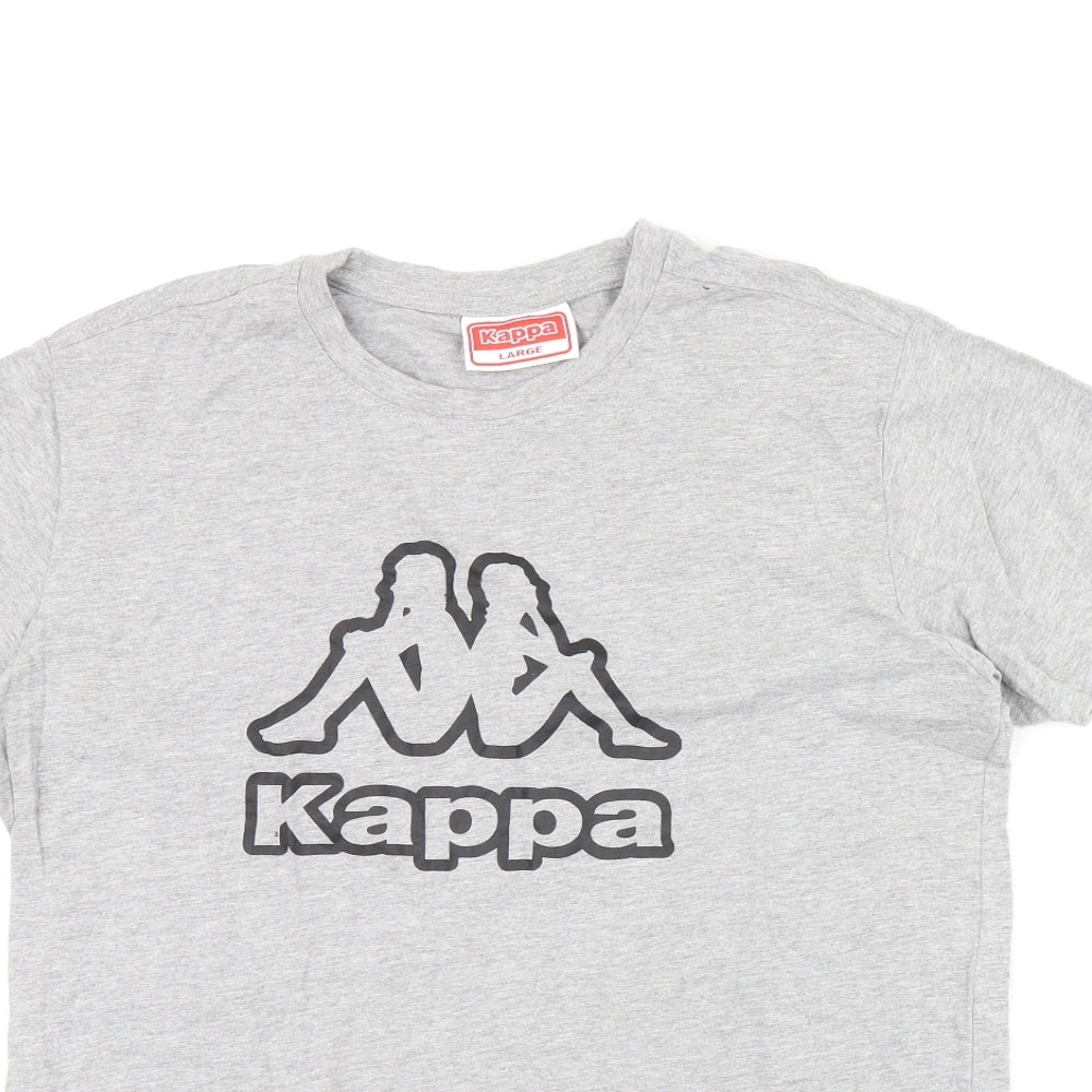 Kappa Womens Grey 100% Cotton Basic T-Shirt Size L Round Neck