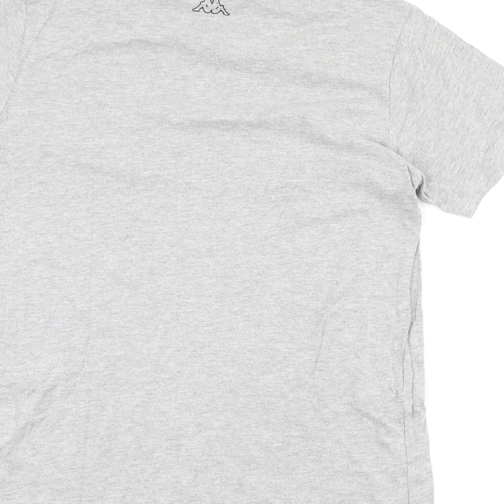 Kappa Womens Grey 100% Cotton Basic T-Shirt Size L Round Neck