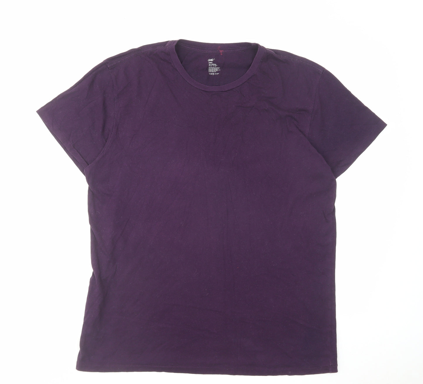 Gap Mens Purple Cotton T-Shirt Size L Crew Neck